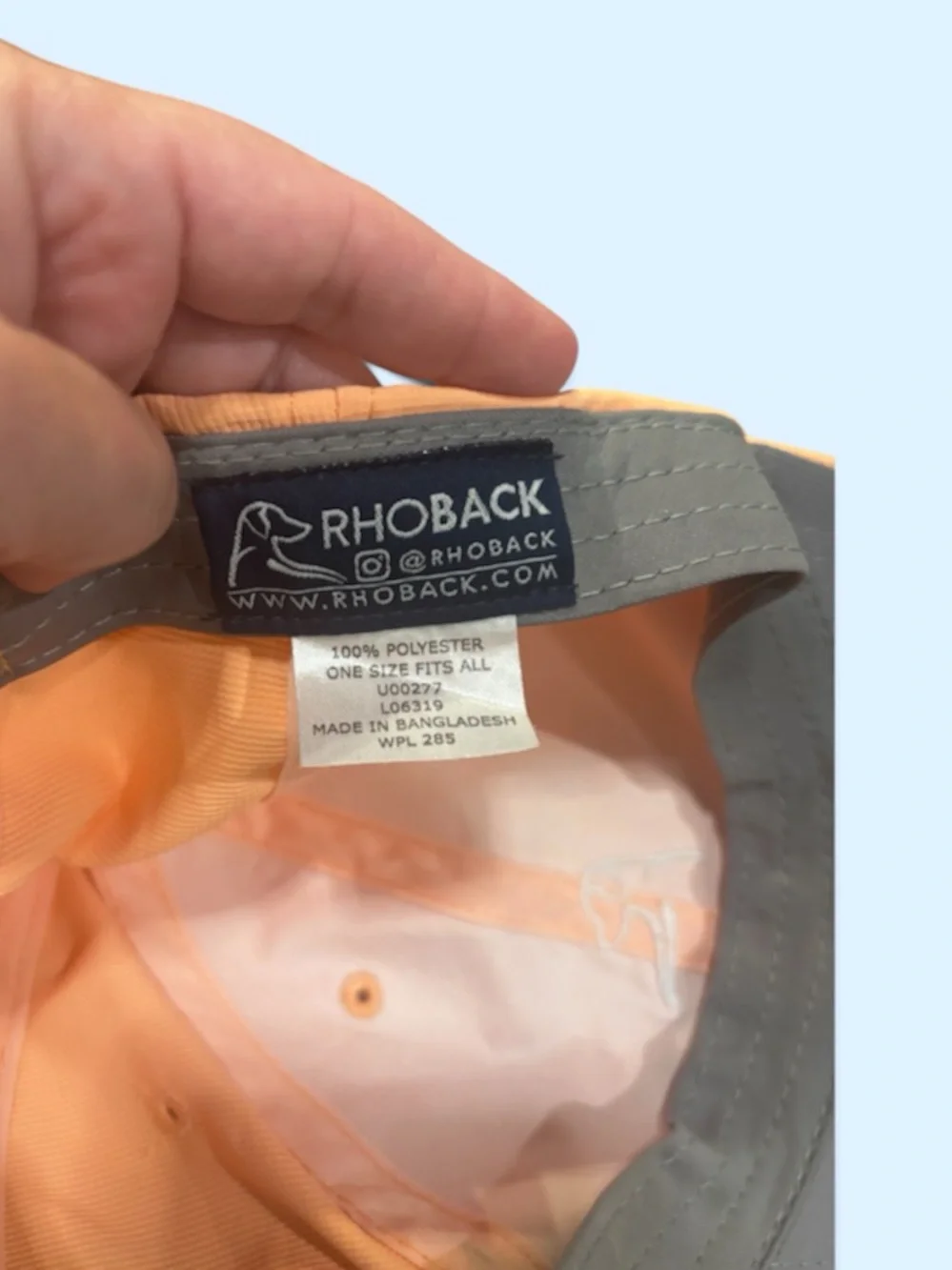 Rhoback The Poly Performance Hat Peach Adjustable Golf Running Cap